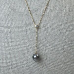 Tahitian Pearl Necklace - 925 Gold Plated - 16”-18”